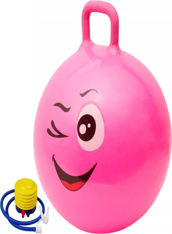 Abhsant Rubber Hop Ball Kangaroo Bouncer (Size 65 cm) Multicolor, with Pump (Pink) - Image 1